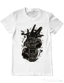 Tricou ADLER barbat Actions speak louder Alb