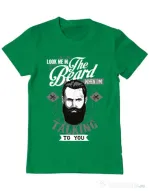 Tricou ADLER barbat Look me in the beard Verde mediu