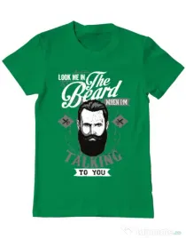 Tricou ADLER barbat Look me in the beard Verde mediu