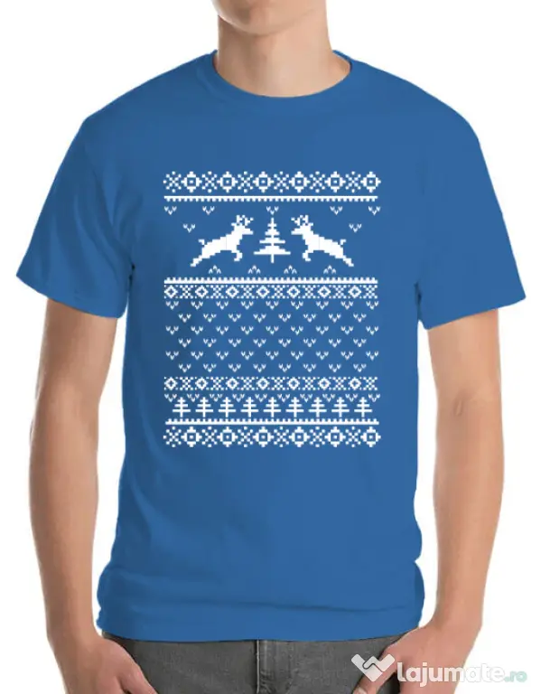 Tricou ADLER barbat Ugly sweater Albastru azuriu