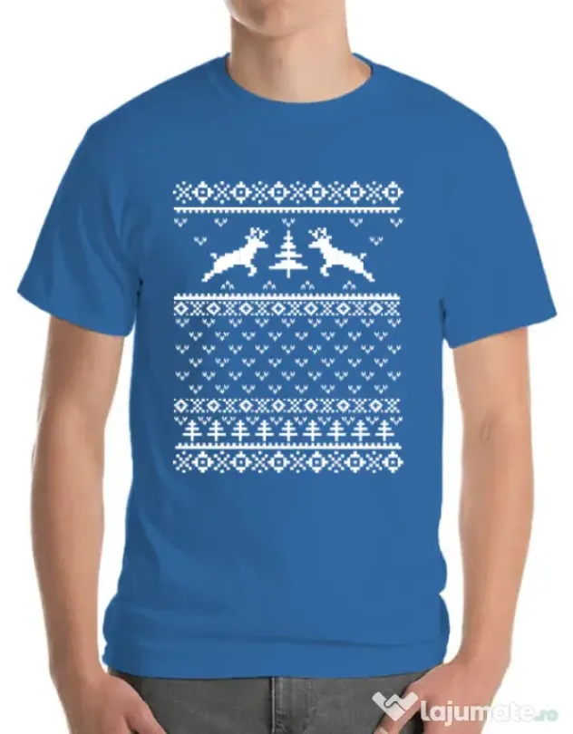 Tricou ADLER barbat Ugly sweater Albastru azuriu