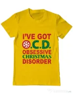 Tricou ADLER barbat Obsessive Christmas Disorder Galben