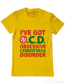 Tricou ADLER barbat Obsessive Christmas Disorder Galben