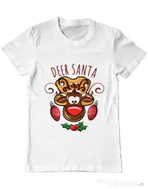 Tricou ADLER barbat Deer santa Alb