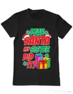 Tricou ADLER barbat My sister did it Negru