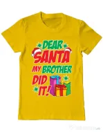 Tricou ADLER barbat My brother did it Galben