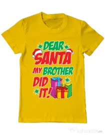 Tricou ADLER barbat My brother did it Galben