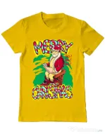 Tricou ADLER barbat Naughty Santa Galben