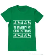 Tricou ADLER barbat Merry Christmas Ugly Sweater Verde mediu