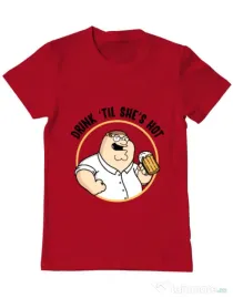 Tricou ADLER barbat Drink til she is hot Rosu
