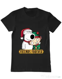 Tricou ADLER barbat Friends forever Negru