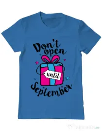 Tricou ADLER barbat Dont open until September Albastru azuriu
