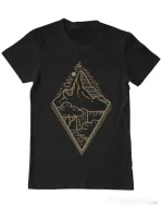 Tricou ADLER barbat Mountain waterfall Negru