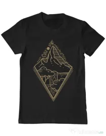 Tricou ADLER barbat Mountain waterfall Negru