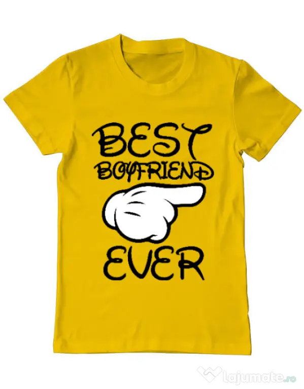 Tricou ADLER barbat Best boyfriend ever Galben