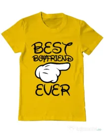 Tricou ADLER barbat Best boyfriend ever Galben