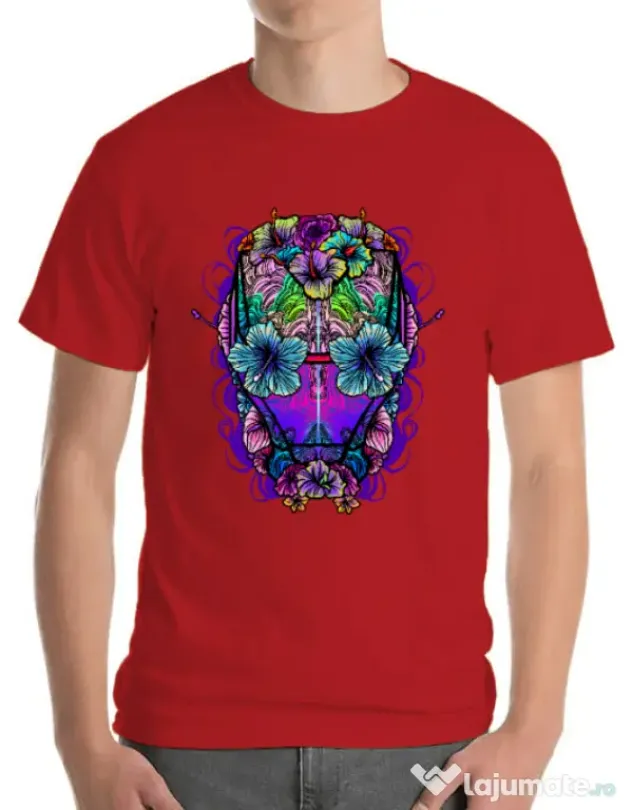 Tricou ADLER barbat Flower helmet Rosu