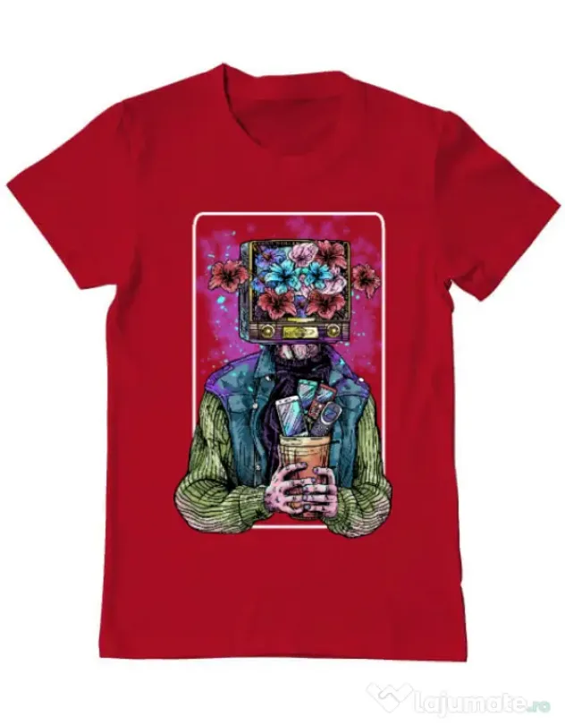Tricou ADLER barbat Human milenial Rosu