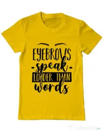 Tricou ADLER barbat Eyebrows speak louder Galben