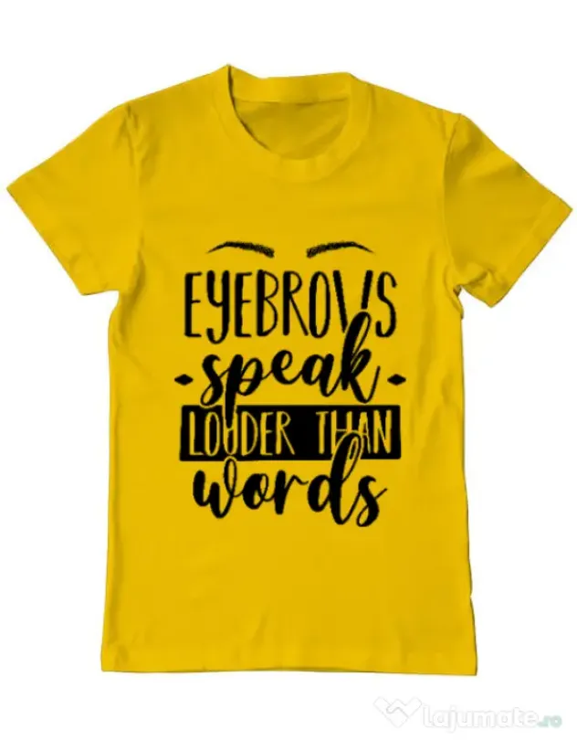 Tricou ADLER barbat Eyebrows speak louder Galben