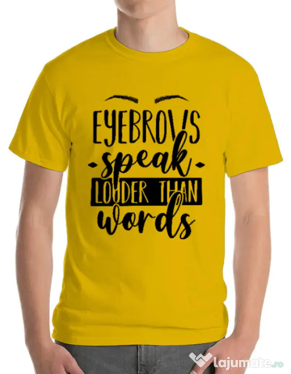 Tricou ADLER barbat Eyebrows speak louder Galben