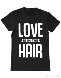 Tricou ADLER barbat Love is in the hair Negru