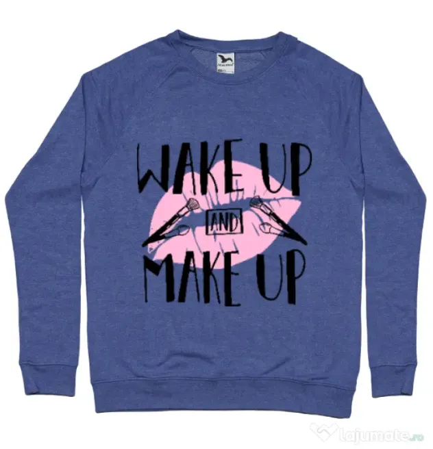 Bluza ADLER barbat Wake up and make up Albastru melanj