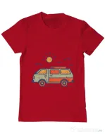 Tricou ADLER barbat Retro travel van Rosu