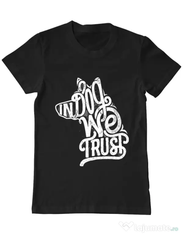 Tricou ADLER barbat In dog we trust Negru