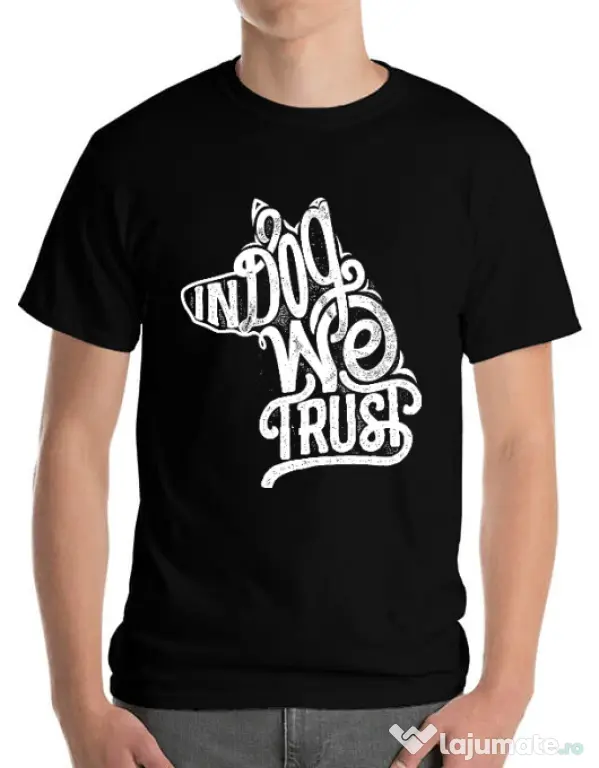 Tricou ADLER barbat In dog we trust Negru