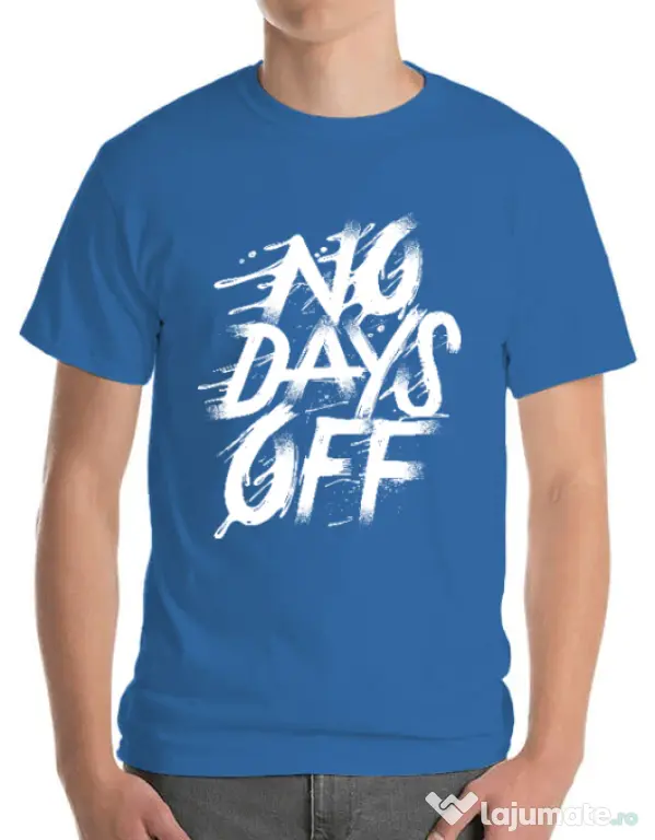 Tricou ADLER barbat No days off Albastru azuriu