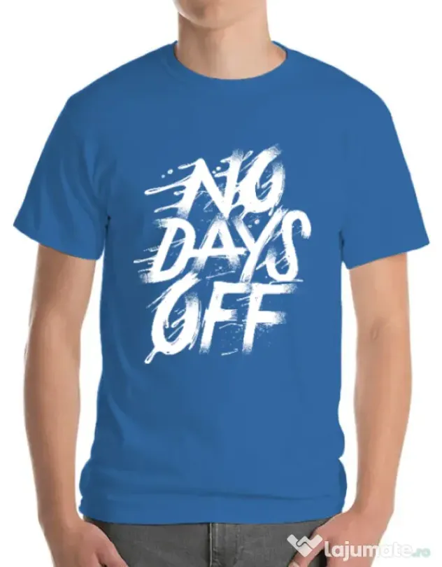 Tricou ADLER barbat No days off Albastru azuriu