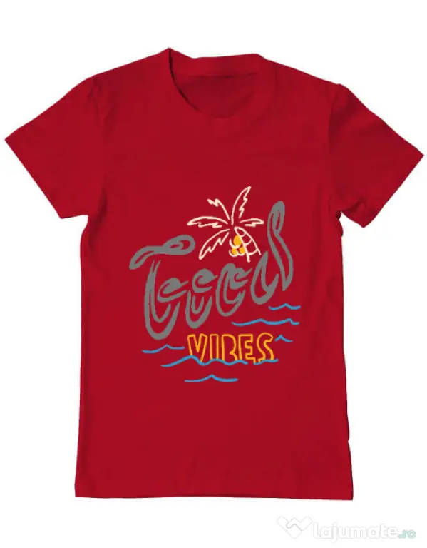 Tricou ADLER barbat Cool vibes typo Rosu