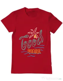Tricou ADLER barbat Cool vibes typo Rosu