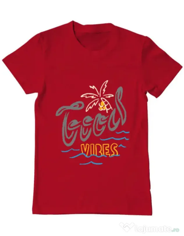 Tricou ADLER barbat Cool vibes typo Rosu