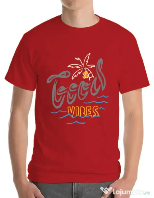 Tricou ADLER barbat Cool vibes typo Rosu