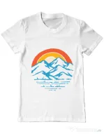 Tricou ADLER barbat Mountain and rainbow Alb