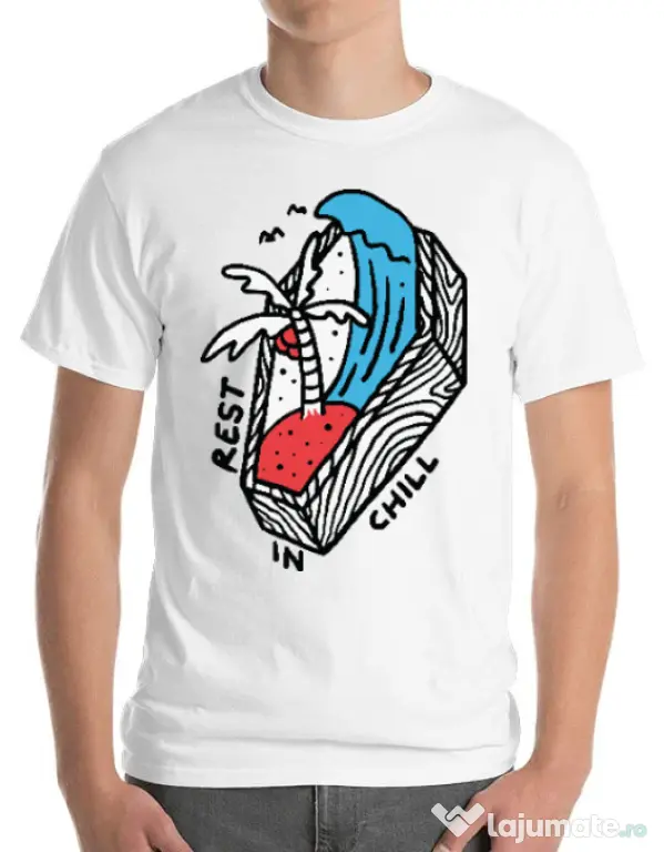 Tricou ADLER barbat Rest in chill Alb