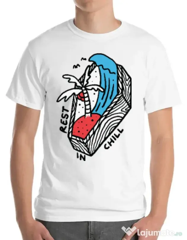 Tricou ADLER barbat Rest in chill Alb