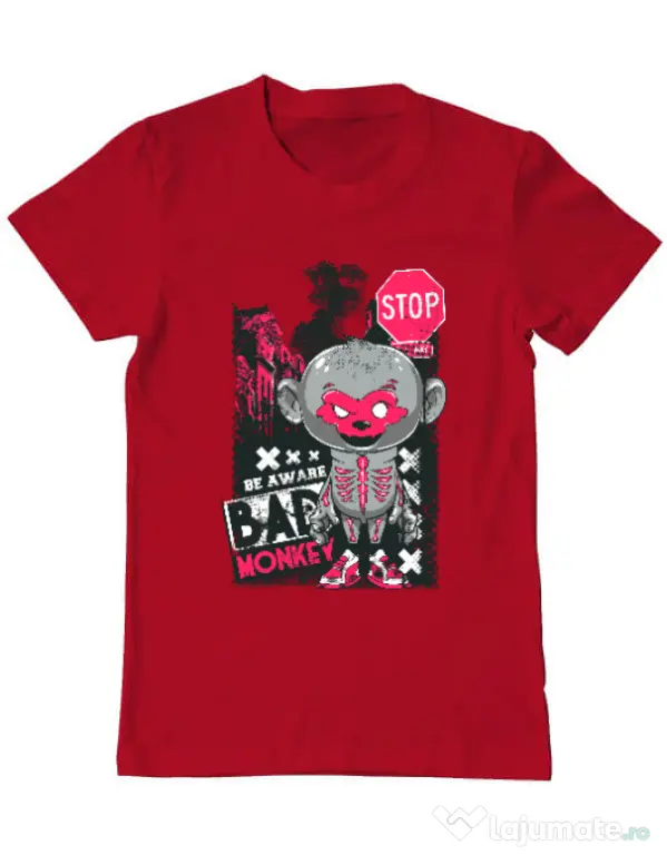 Tricou ADLER barbat Bad monkey Rosu
