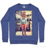 Bluza ADLER barbat Tiger head Albastru melanj