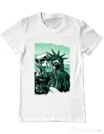 Tricou ADLER barbat Save the liberty Alb