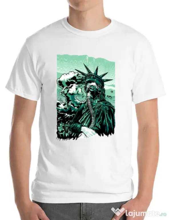 Tricou ADLER barbat Save the liberty Alb