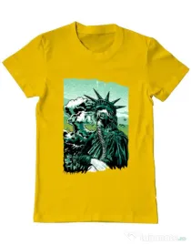 Tricou ADLER barbat Save the liberty Galben