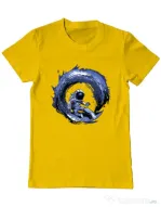 Tricou ADLER barbat Surfing in space Galben