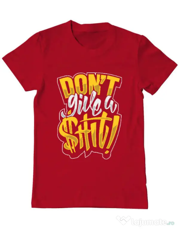 Tricou ADLER barbat Don't give a shit Rosu