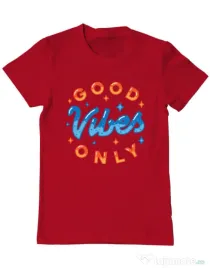 Tricou ADLER barbat Good vibes only Rosu