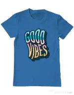 Tricou ADLER barbat Good vibes Albastru azuriu
