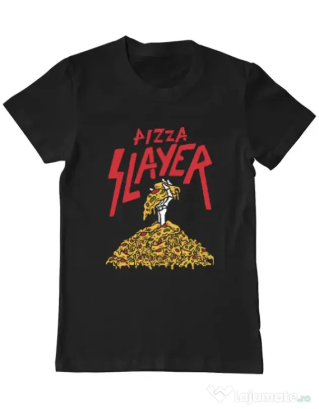 Tricou ADLER barbat Pizza slayer Negru