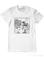 Tricou ADLER barbat Surf dude Alb